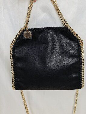 Black Stella Mccartney Falabella Mini Bag With Gold Chain